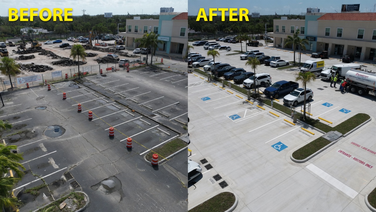 Commercial parking lot
