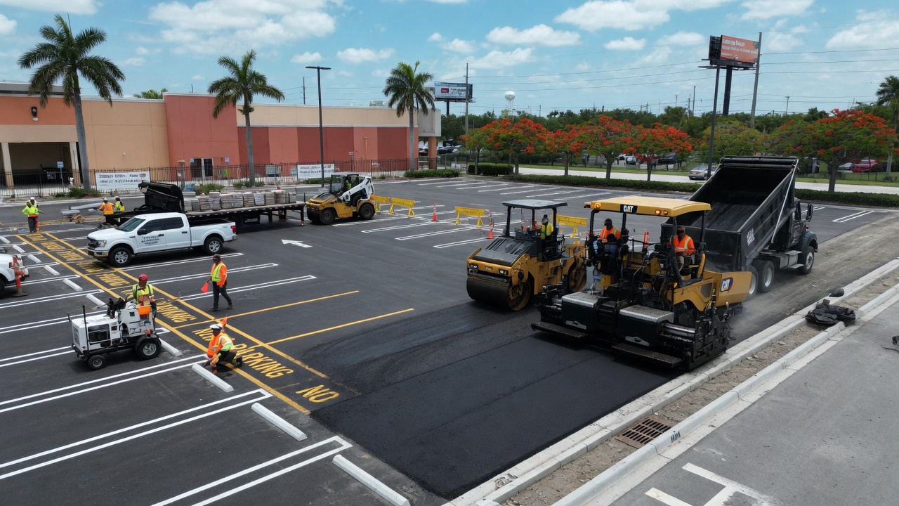 Professional commercial paving installation in South Florida — Nest Concrete project
