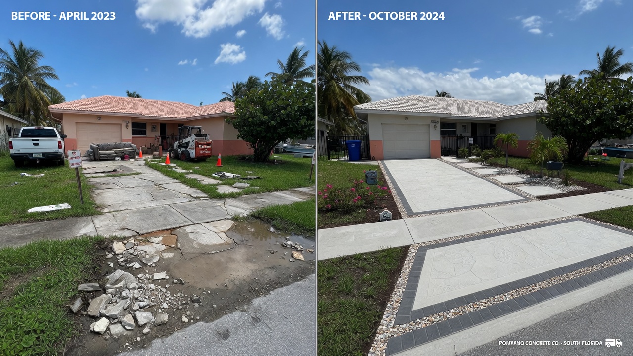 Concrete driveway in Jupiter